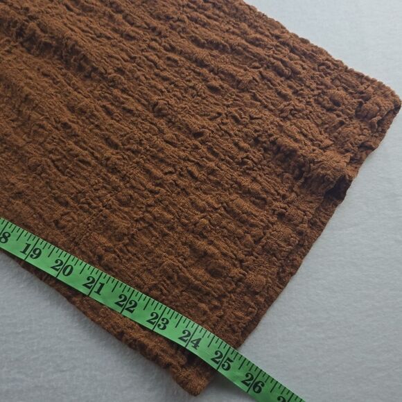 Mango Women's Clay Crinkle Effect‎ High Rise Pull On Wide Leg Pants Size Medium - Picture 7 of 8